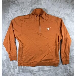 Texas Longhorns 1/4 Zip Pullover Mens Large Orange NCAA Football Vineyard Vines